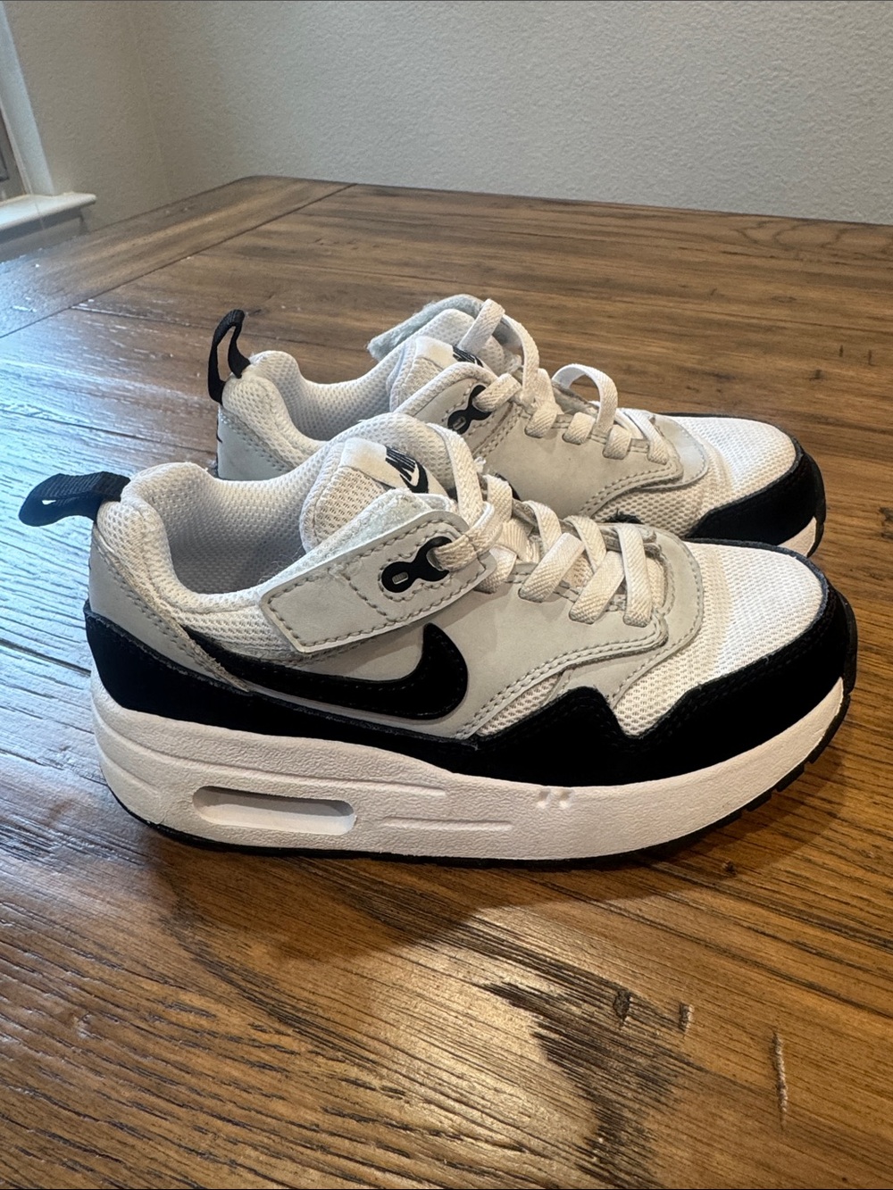 Nike White and Black Air Max 1 Toddler size 11C